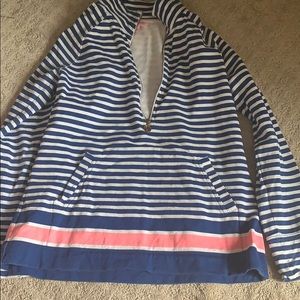 Lilly Pulitzer Navy and Pink Quarter-zip